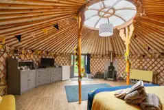 Luxury insulated yurt (sleeps 2-6) interior 