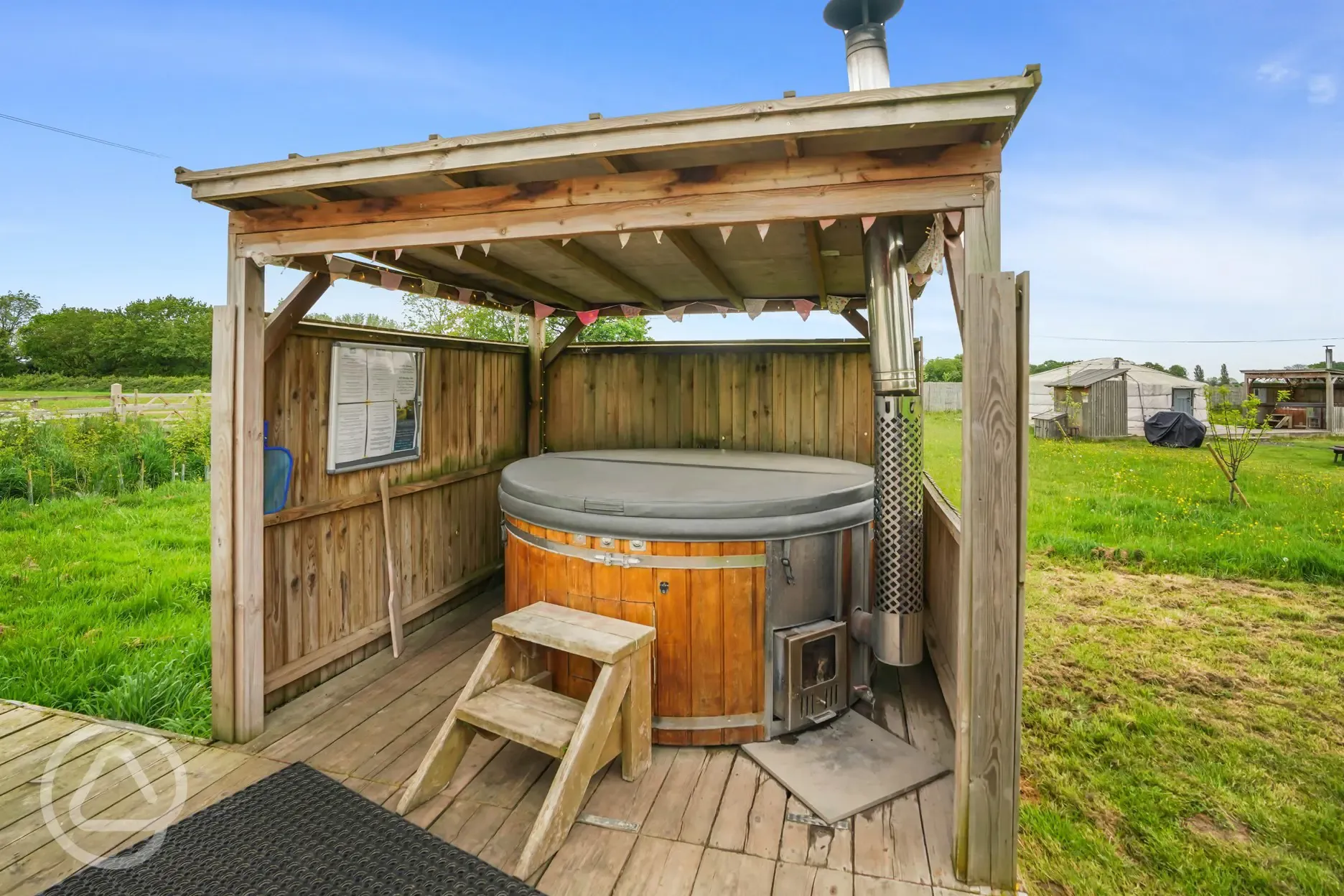 Private covered hot tub