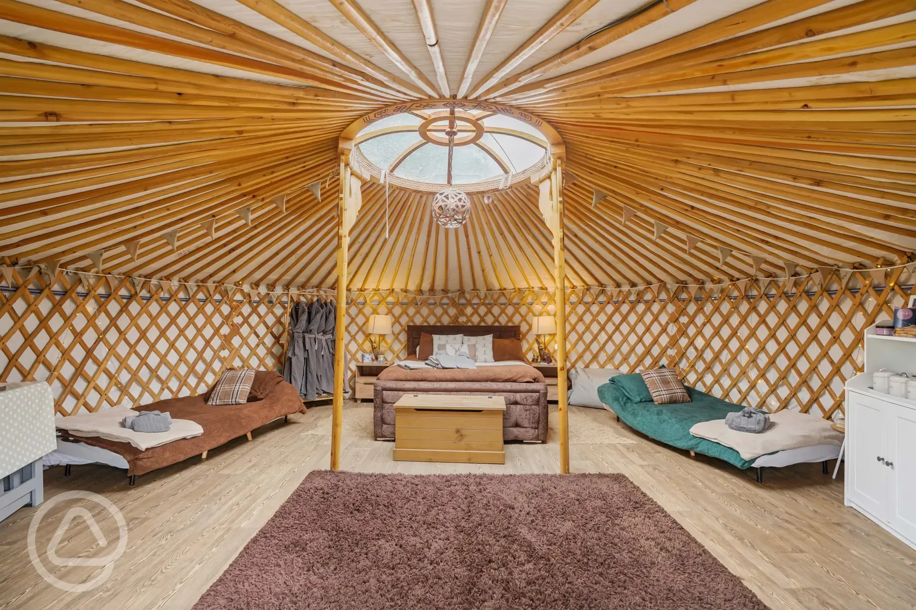 Luxury insulated yurt (sleeps 2-6) interior