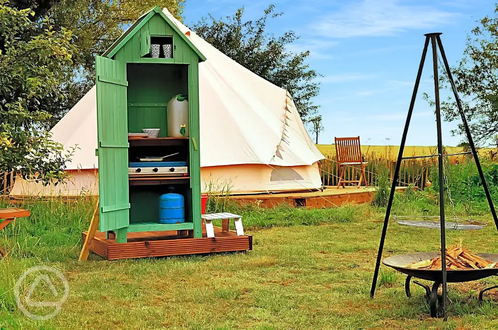 Millie Bell tent with fire pit