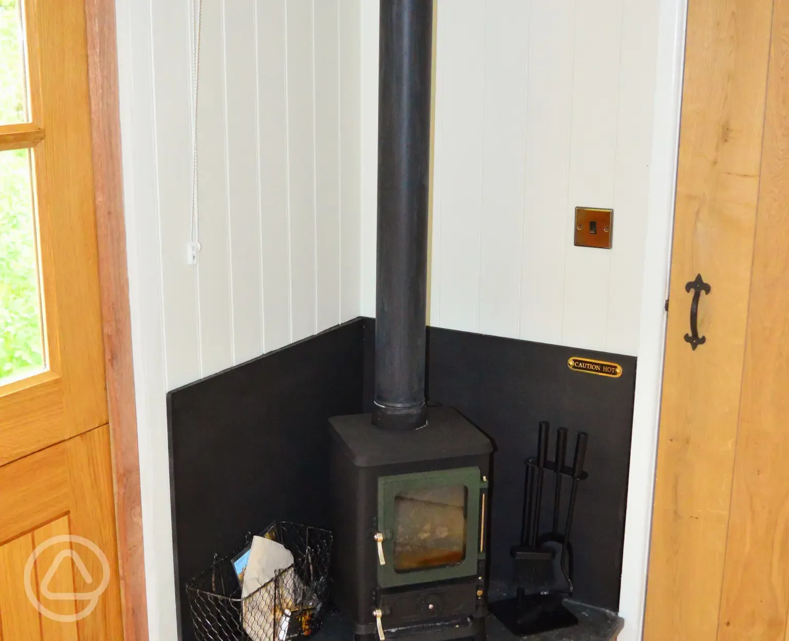 Shepherd's hut log burner