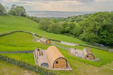 Glamping pods overlooking Llanfairfechan sea views