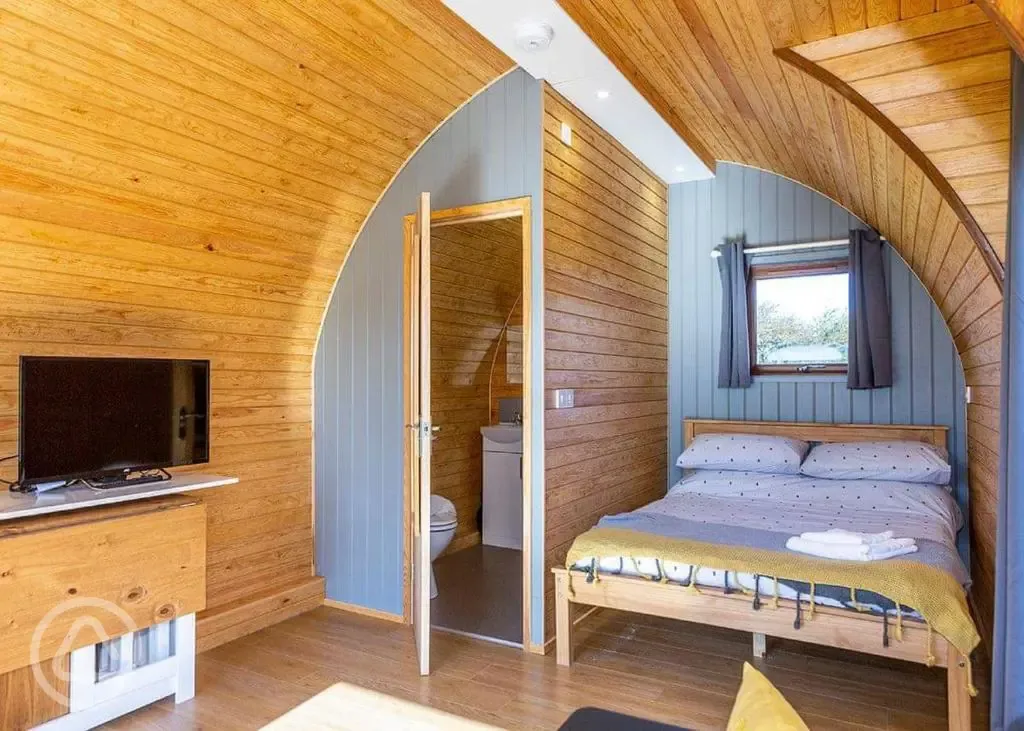 Glamping pod bedroom