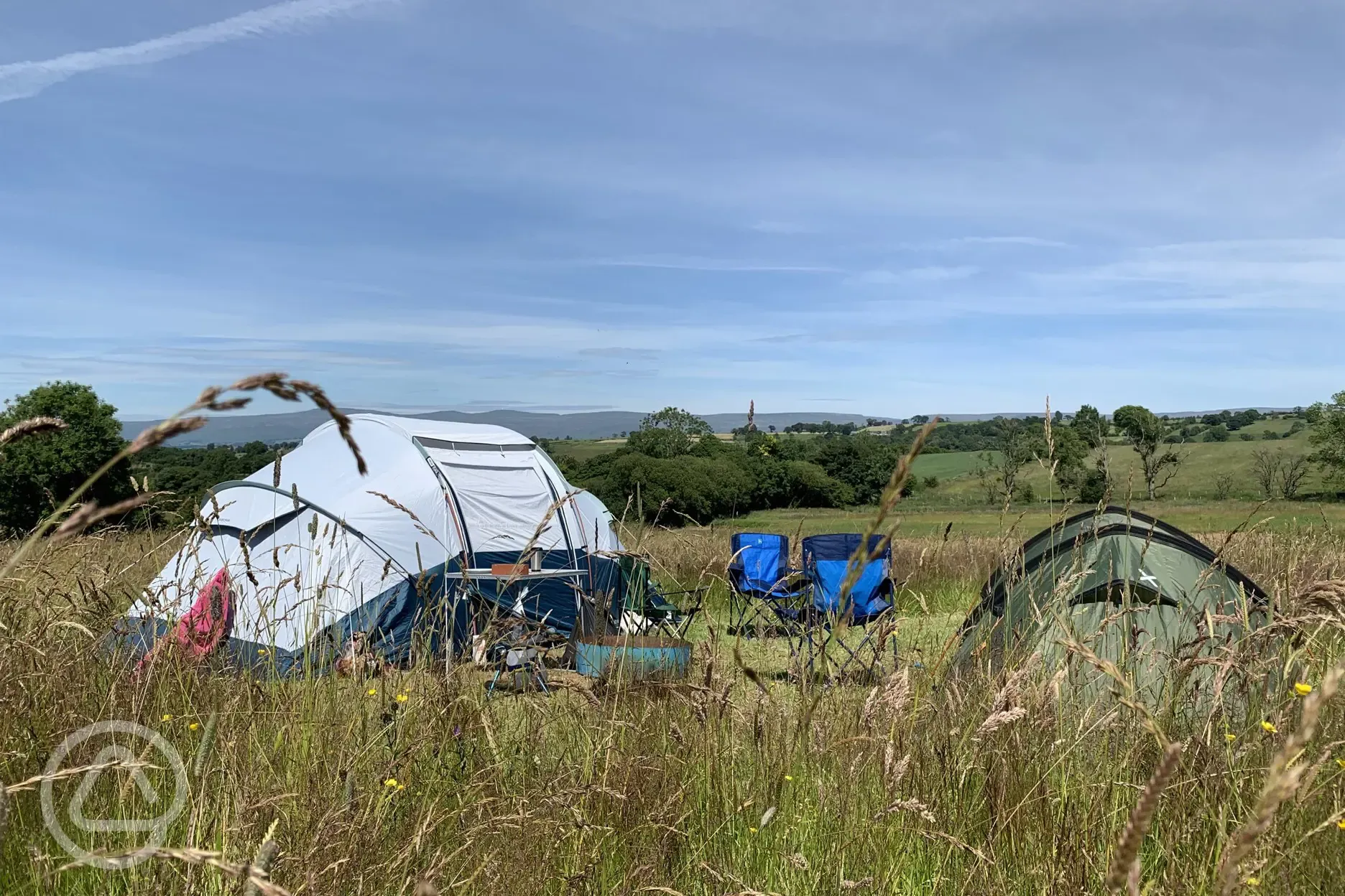 Non electric grass tent pitches