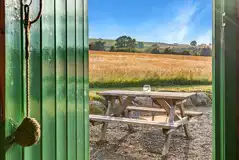 View of the wildflower meadow that's right outside the door of the glamping pods