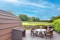Bramble and Willow glamping pods - outdoor seating area