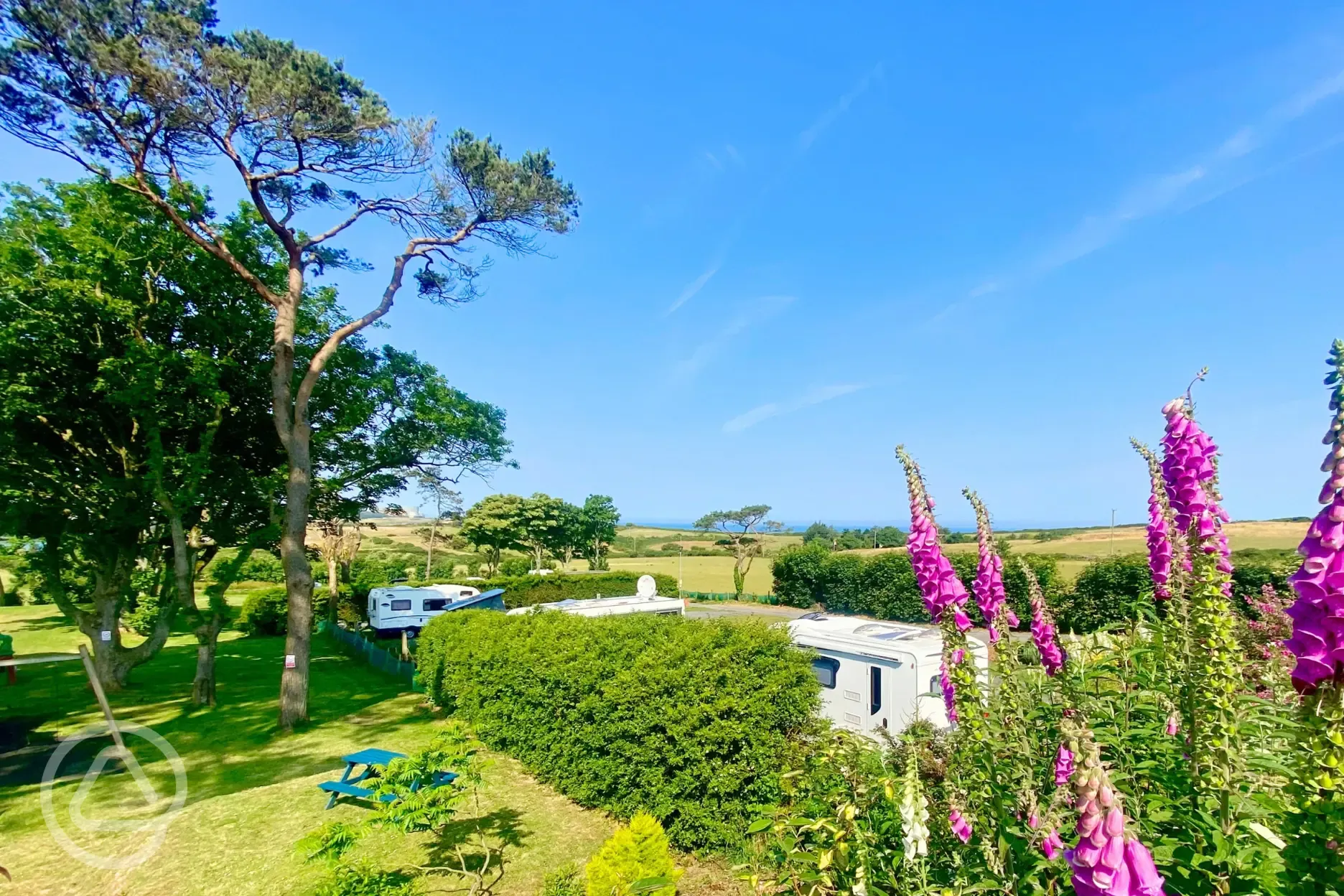 Fully serviced hardstanding pitches set amongst landscaped grounds