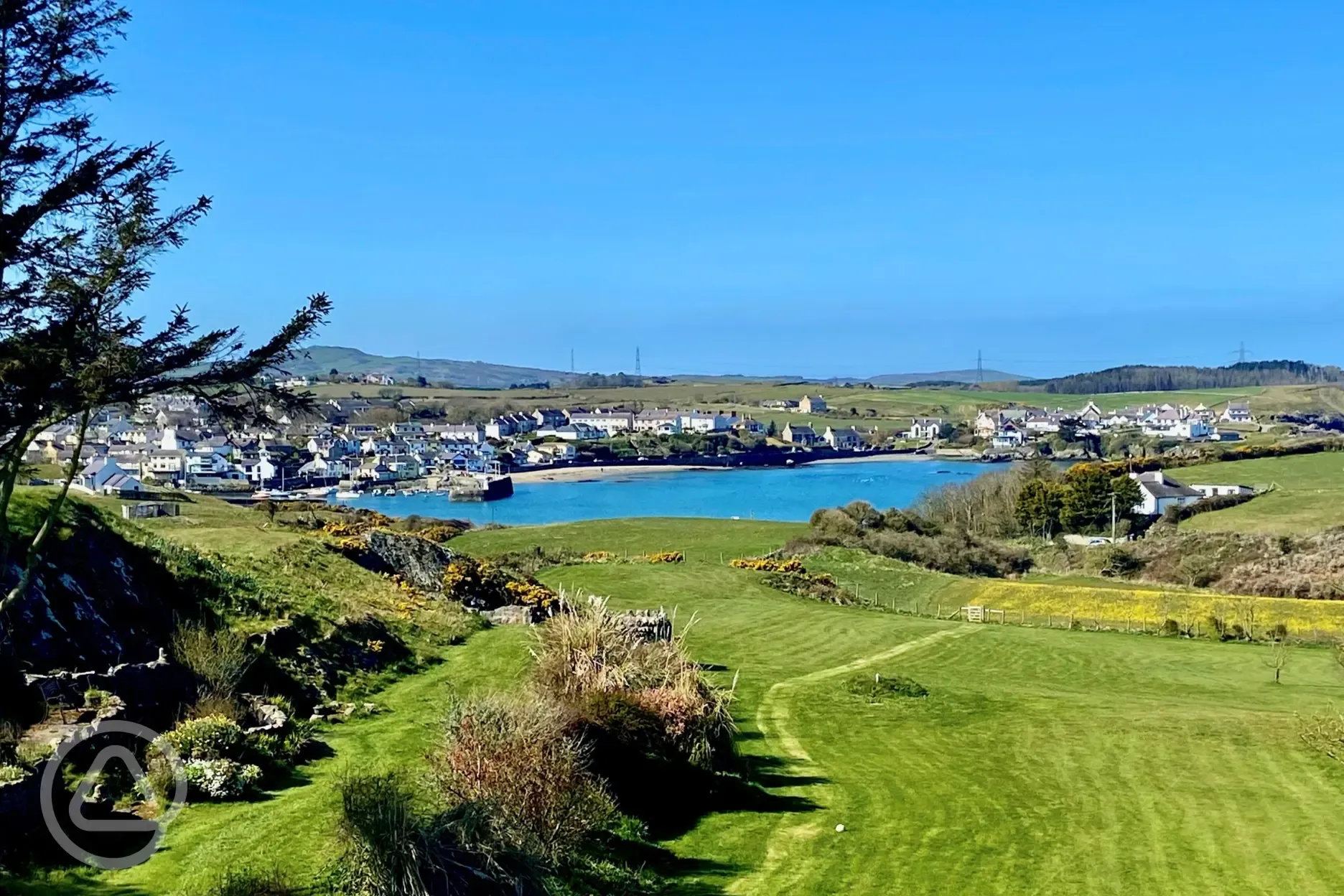 Views to Traeth Mawr Big Beach (a five minute walk away)
