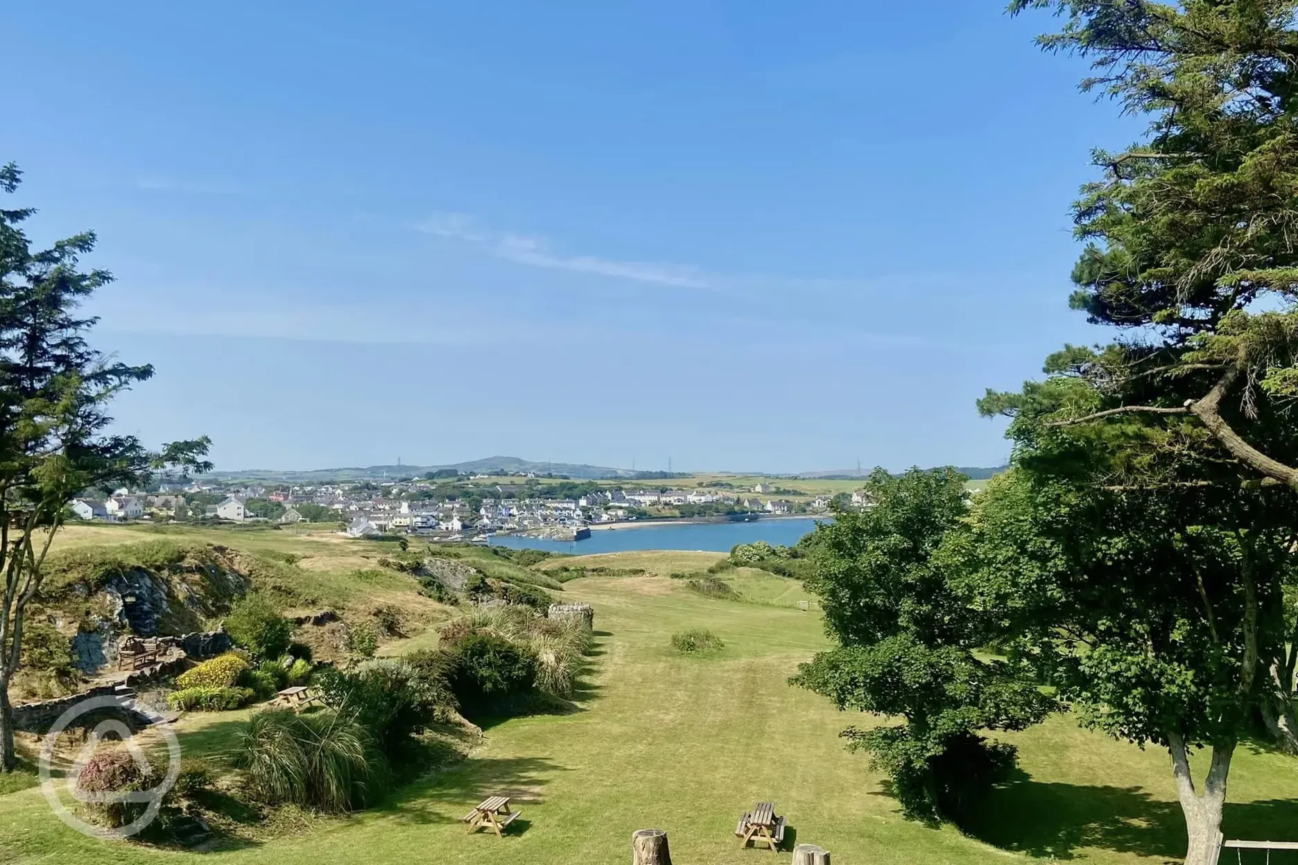 Views to Traeth Mawr Big Beach (a five minute walk away)