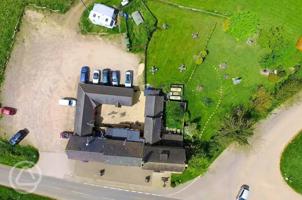 Birdseye view of The Gate Hangs High pub