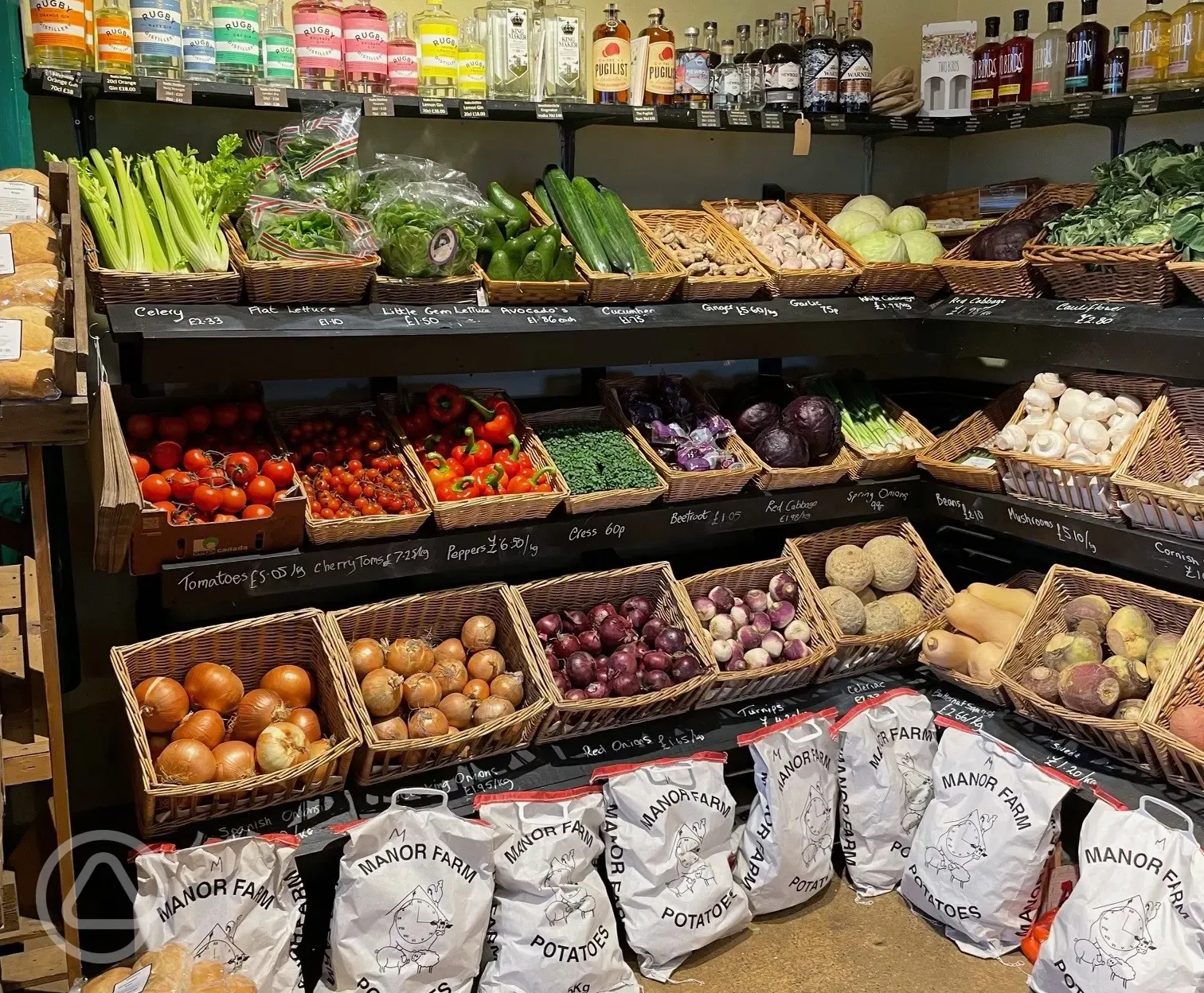 Fresh home grown and local produce available in the farm shop