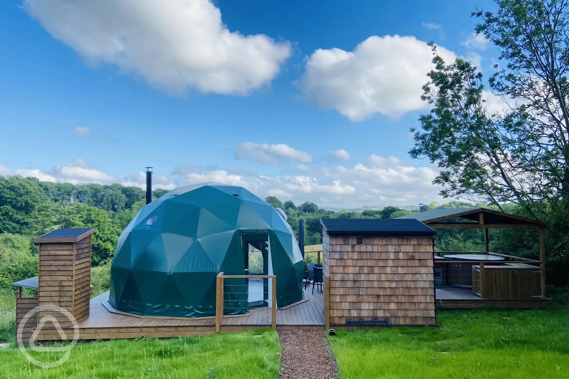 Glamping dome exterior