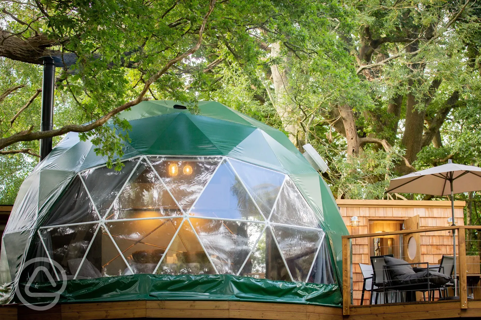 Glamping dome exterior