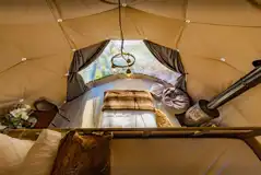 Glamping domes view from the top bunk Glamping domes view from the top bunk
