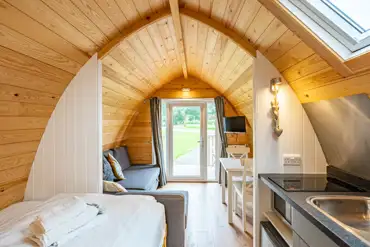 Adult only glamping pod interior