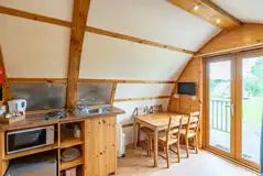 Four person glamping pod kitchen