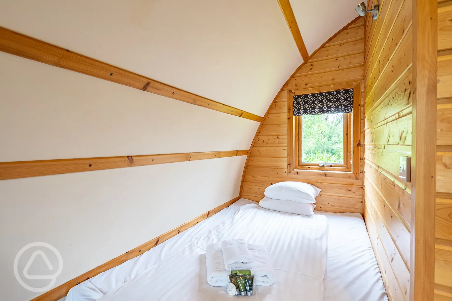 Four person glamping pod double bed
