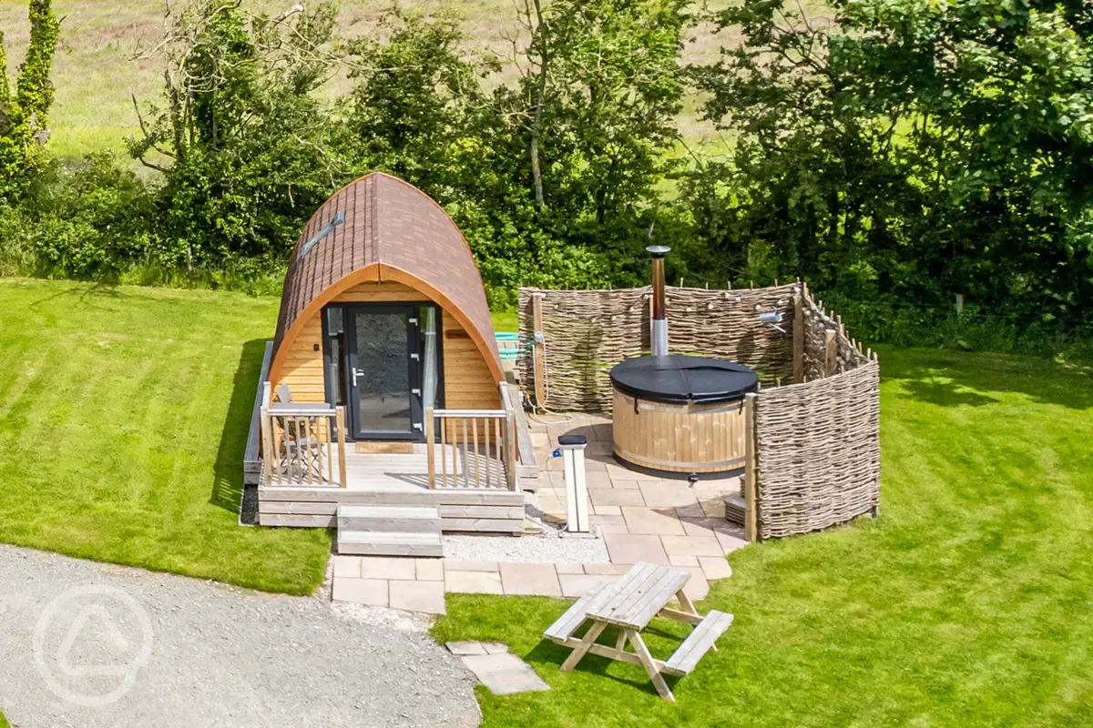Adult only glamping pod with optional hot tub