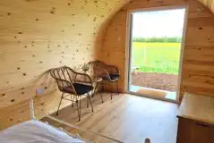 Luxury camping pod interior