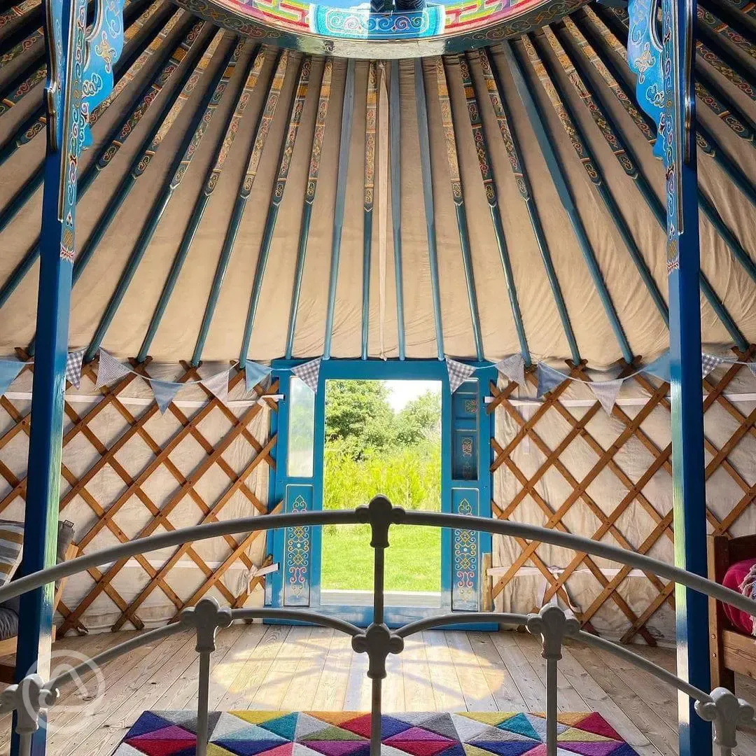 Couples yurt interior