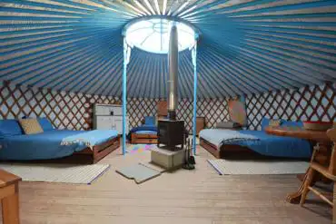 Family yurt interior