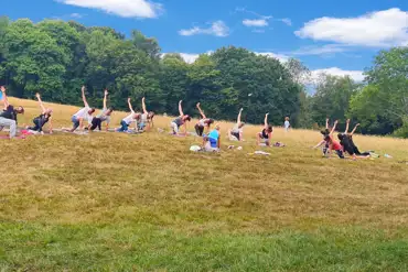 Morning yoga at Earth Camp