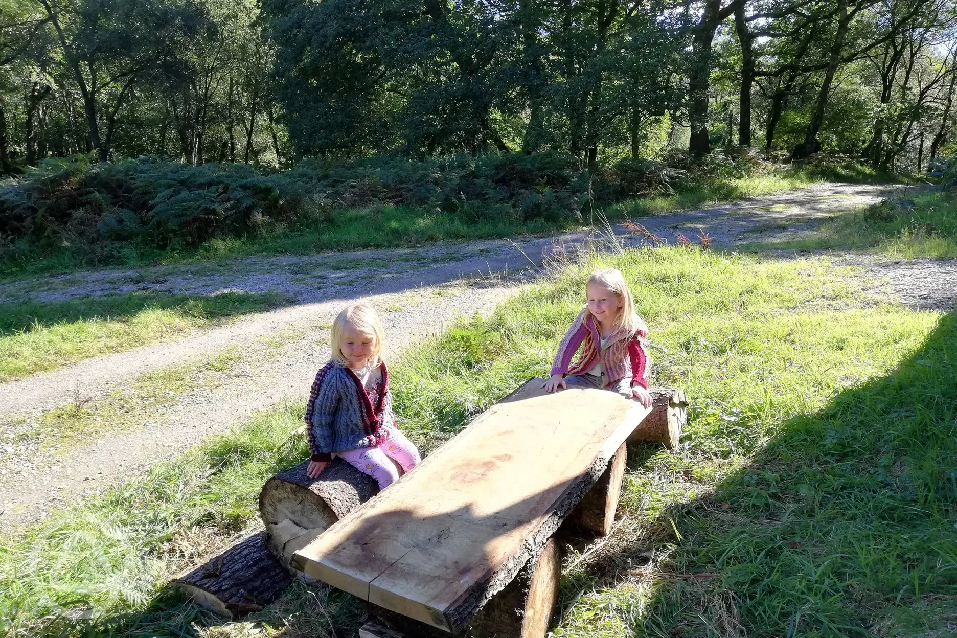 the girls liked the rustic furniture