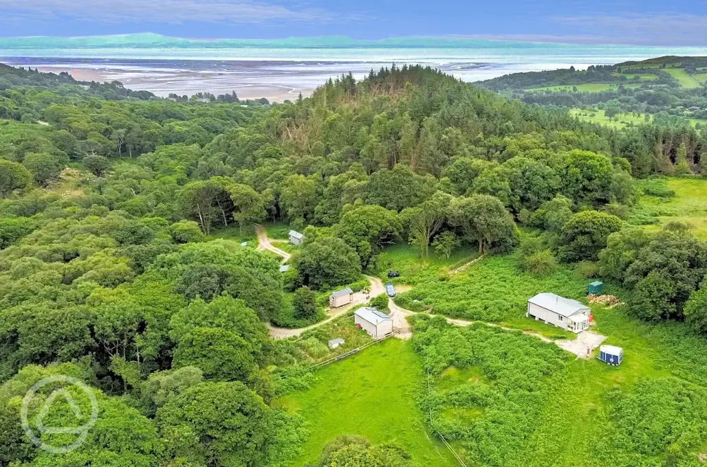 Aerial of the campsite and Solway Coast