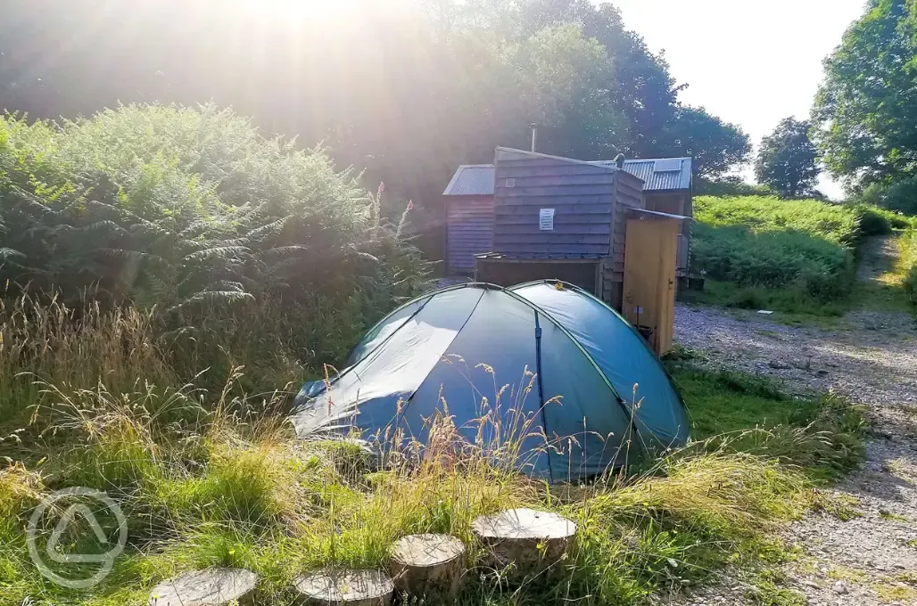 Non electric grass tent pitch