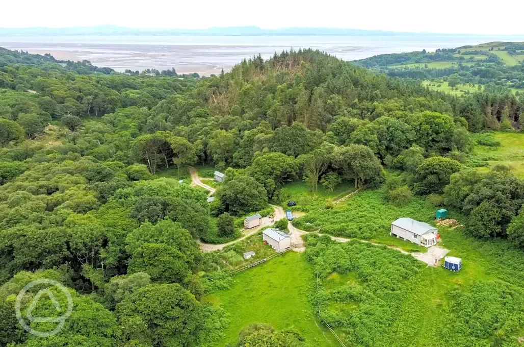 Aerial of the campsite and Solway Coast