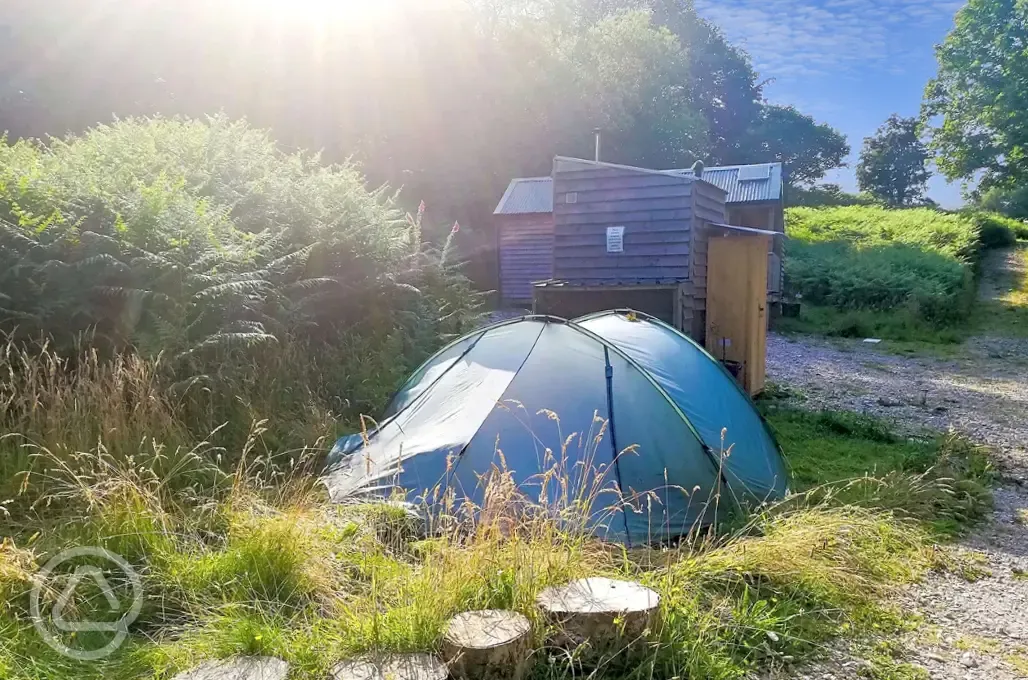 Non electric grass tent pitch