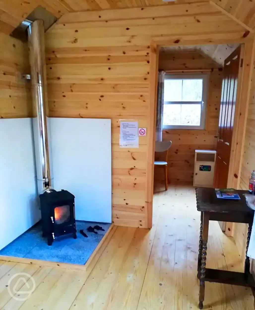 Millie glamping cabin interior