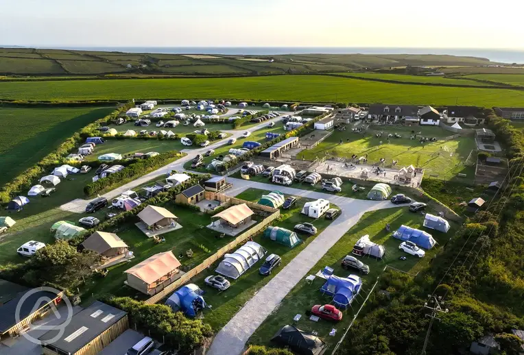 Aerial of Macdonald's Farm towards the coast