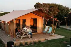 Safari tents with private verandas, fire pits and deck chairs