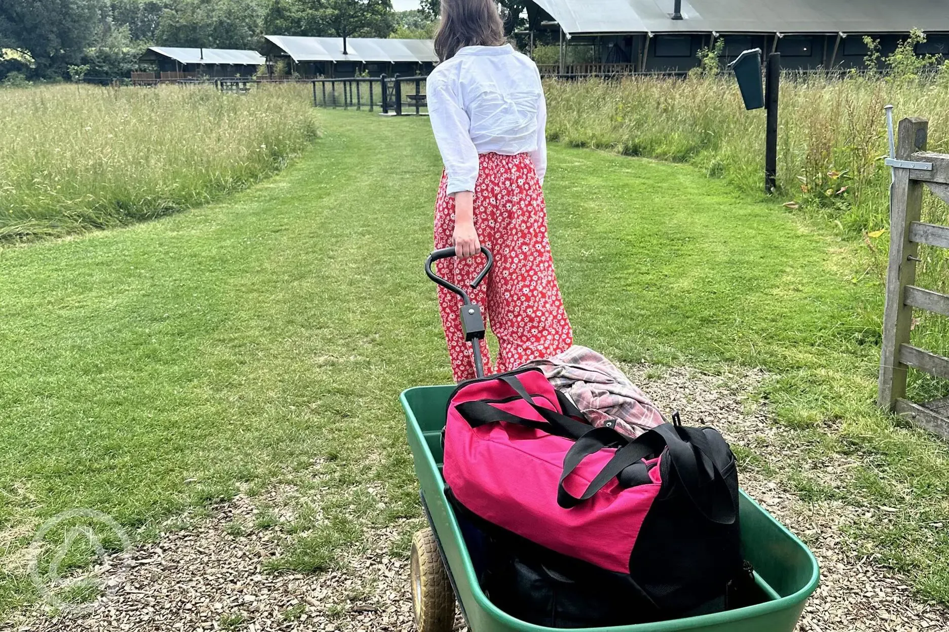 Wheelbarrows provided for luggage 