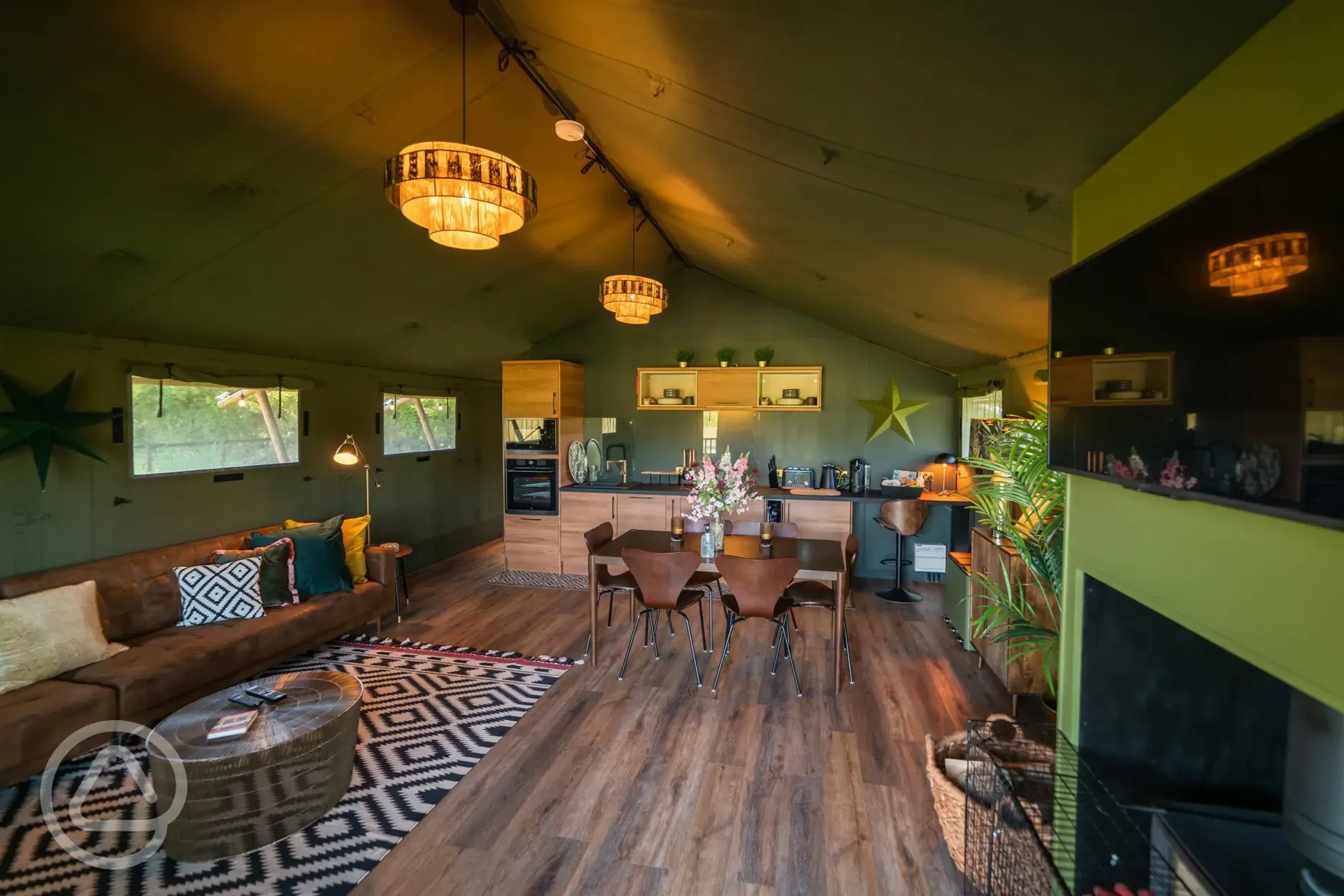 Safari tent interior