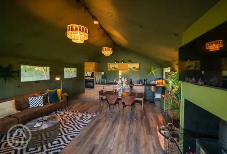 Safari tent interior