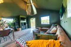 Safari tent - open plan living area