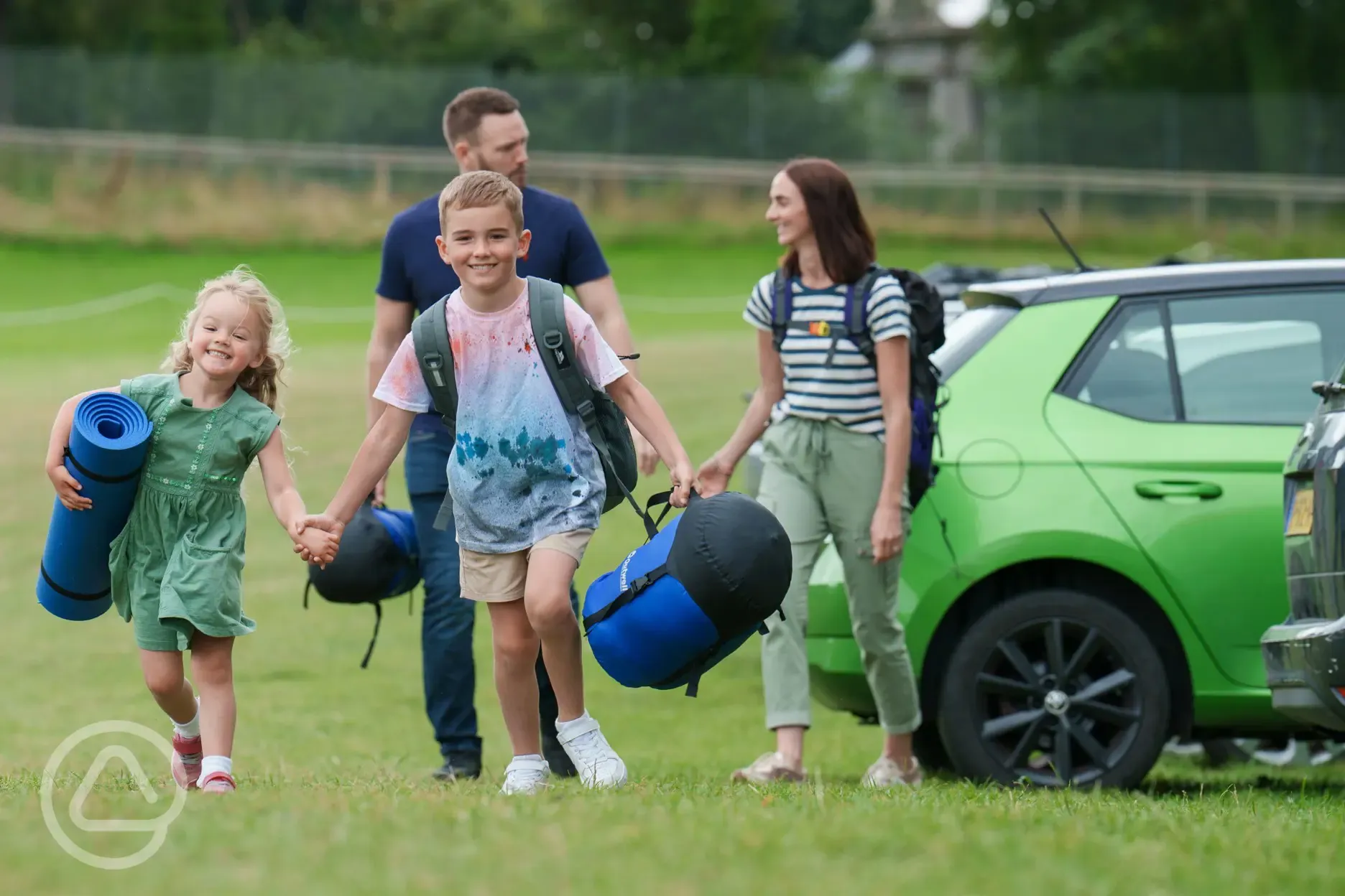 Car park for the camping pitches