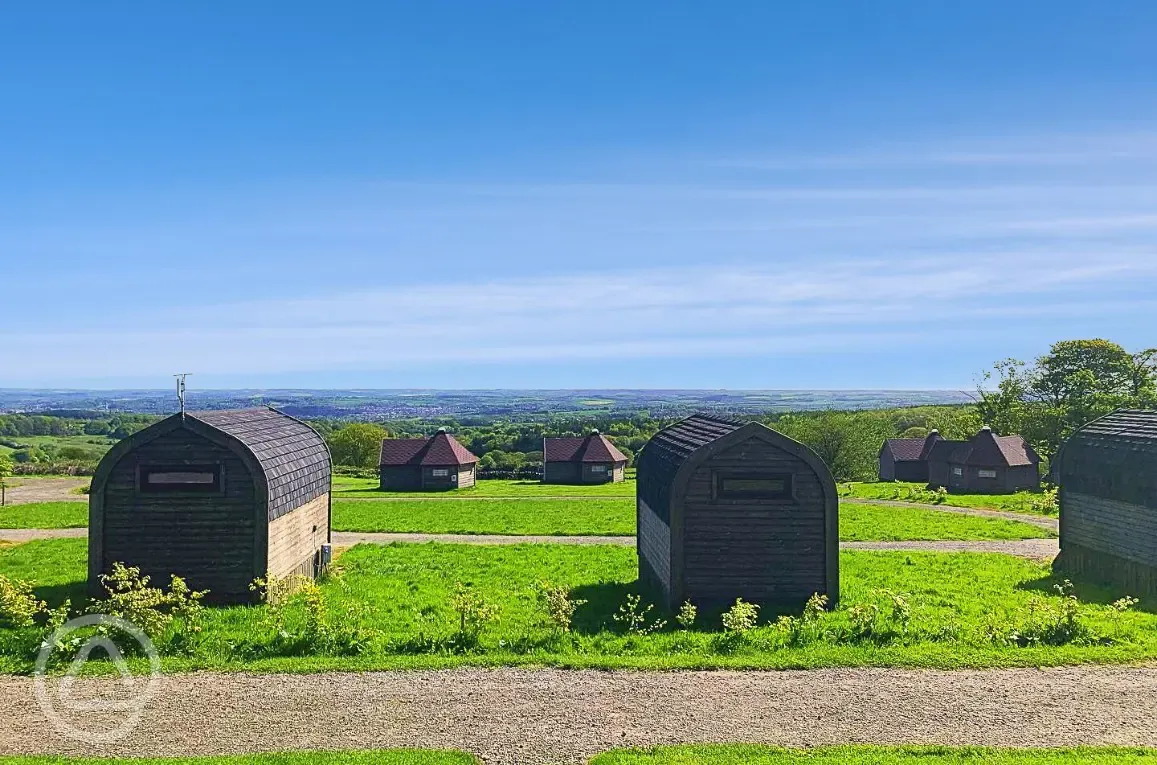 Pods and countryside views