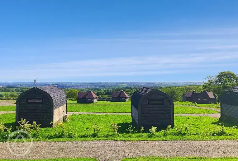 Pods and countryside views