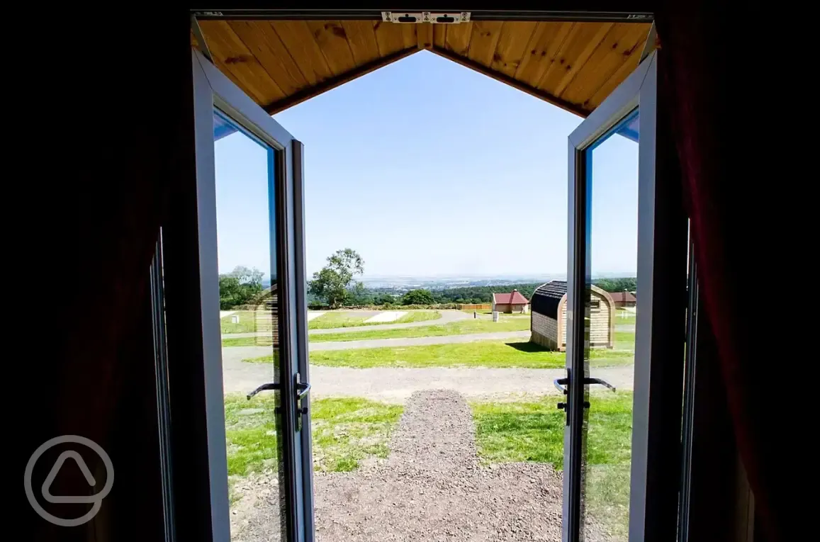 Glamping camping pod views