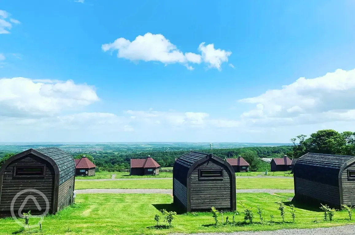 Pods and countryside views