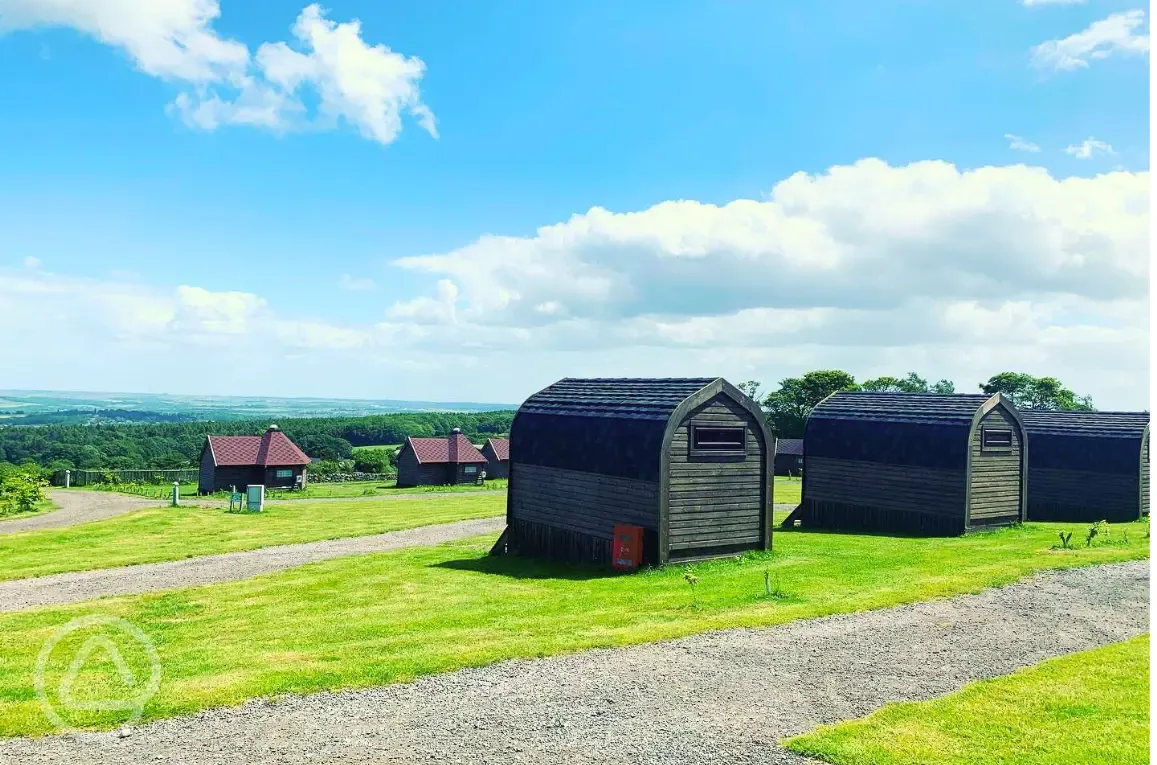 Pods and countryside views