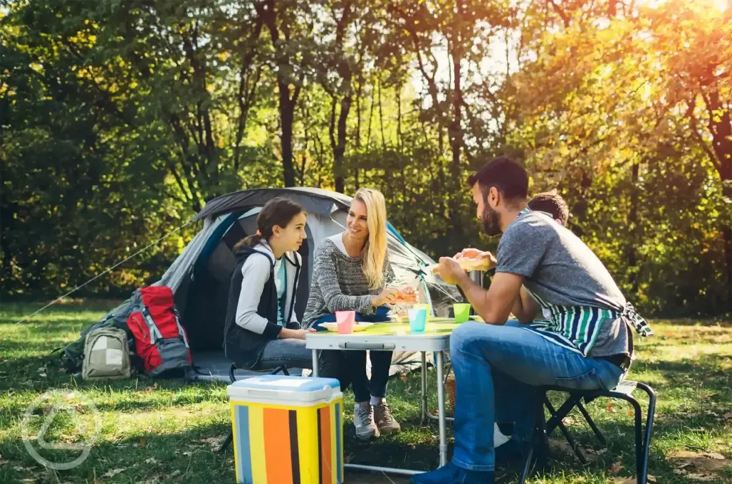 Non electric grass tent pitches