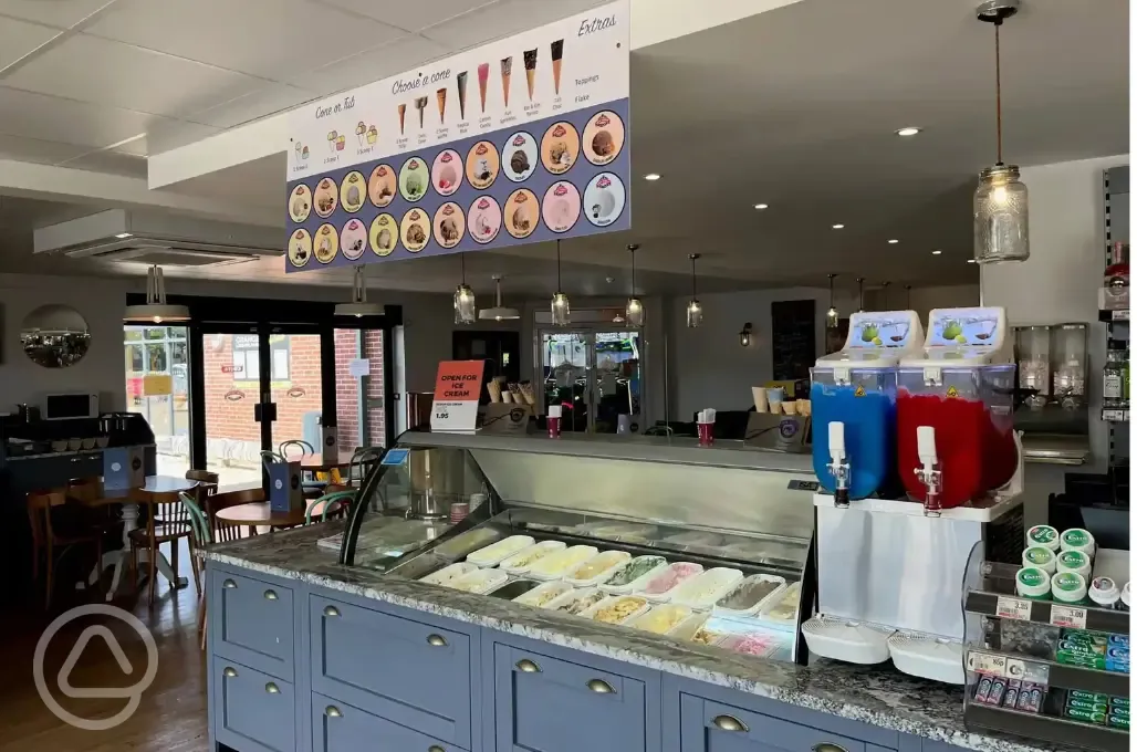 Ice cream sold at the onsite cafe 