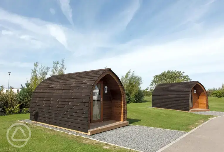 Dog friendly camping pods at Grange Leisure Park