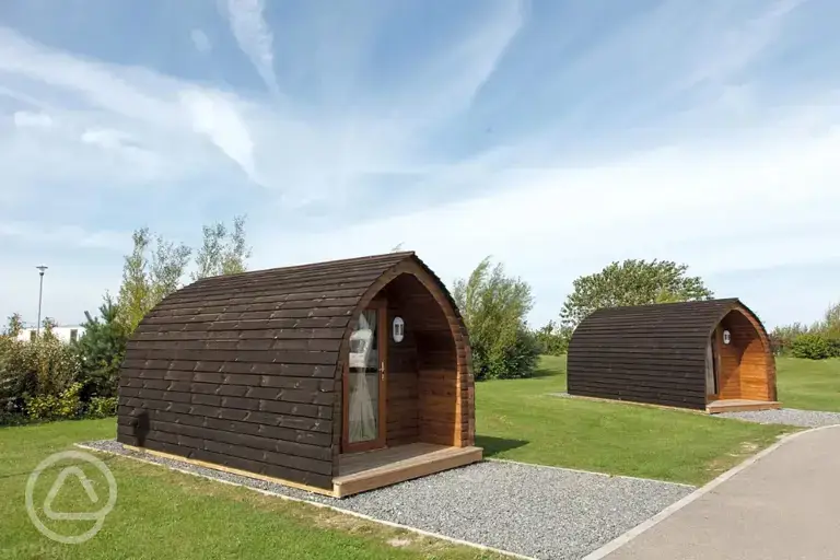 Dog friendly camping pods at Grange Leisure Park