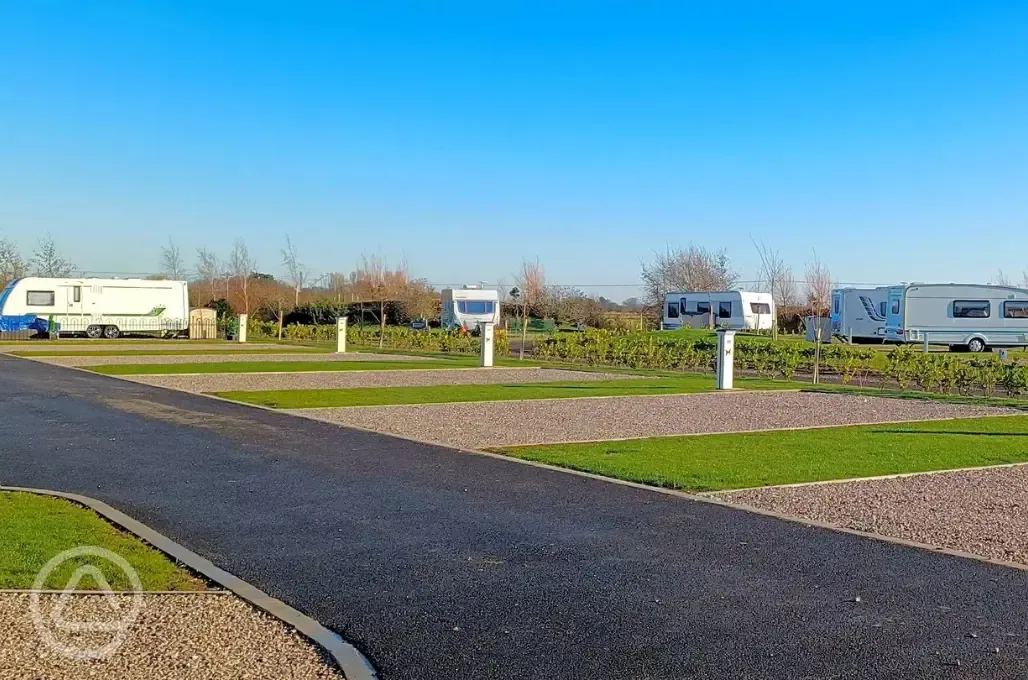 Electric grass and gravel hardstanding pitches