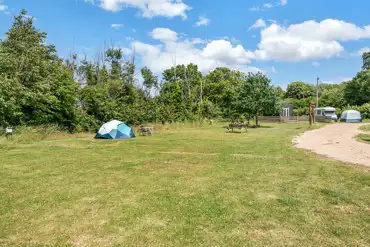 Grass pitches at Church View Campsite